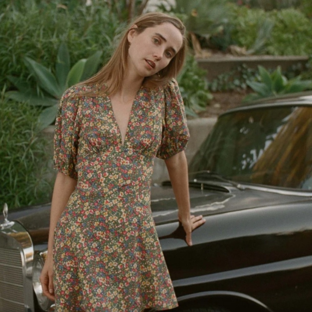 Doen emilia dress in green valley floral